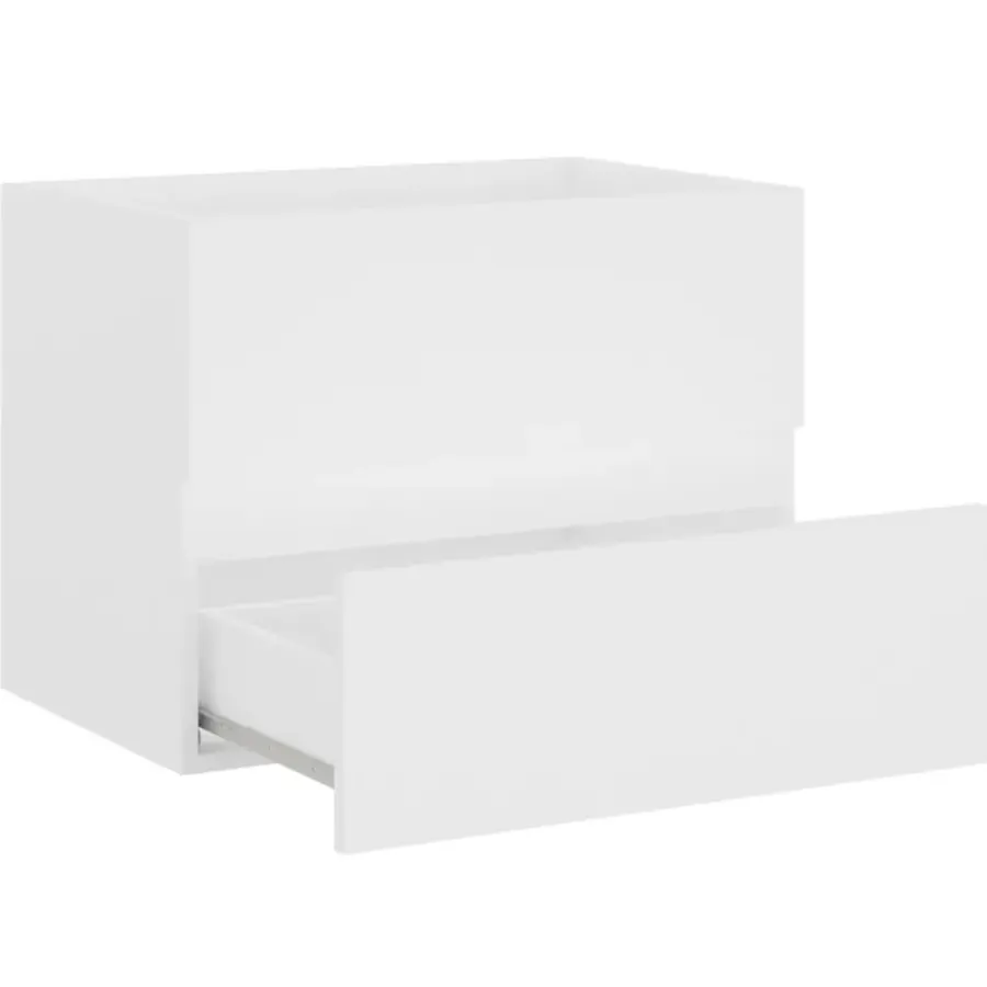 Wastafelkasten-vidaXL - Wastafelkast - Wit - Bewerkt hout - 60 x 38.5 x 45 cm