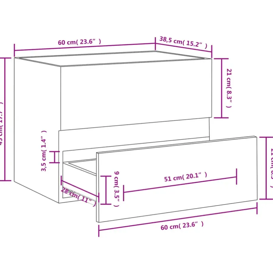 Wastafelkasten-vidaXL - Wastafelkast - Wit - Bewerkt hout - 60 x 38.5 x 45 cm