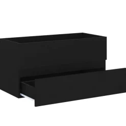 vidaXL - Wastafelkast - Zwart - Bewerkt hout - 90 x 38.5 x 45 cm