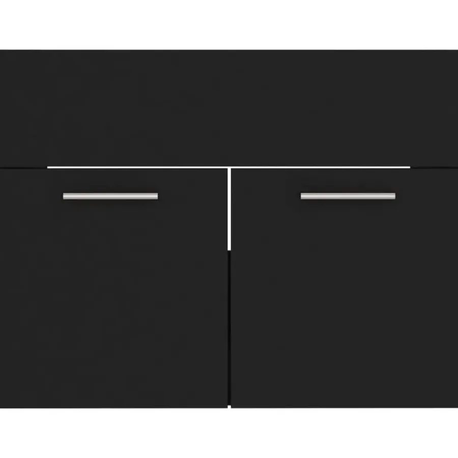 Wastafelkasten-vidaXL - Wastafelkast - Zwart - Bewerkt hout - 60 x 38.5 x 46 cm