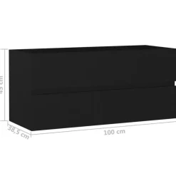 Badmeubelsets-vidaXL - Wastafelkast - Zwart - Bewerkt hout - 100 x 38.5 x 45 cm