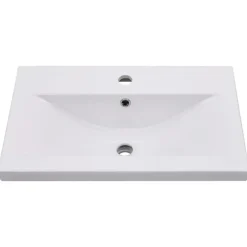 Wastafelkasten-vidaXL - Wastafelkast En Wastafel - Zwart - Bewerkt hout - 60 x 38.5 x 46 cm