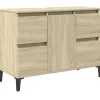 Wastafelkasten-vidaXL - Wastafelonderkast met 1 deur 4 lades - Sonoma eiken - 80x33x60 cm