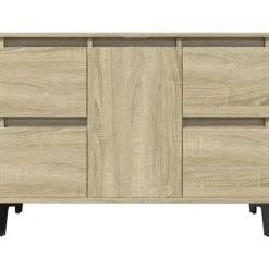Wastafelkasten-vidaXL - Wastafelonderkast met 1 deur 4 lades - Sonoma eiken - 80x33x60 cm