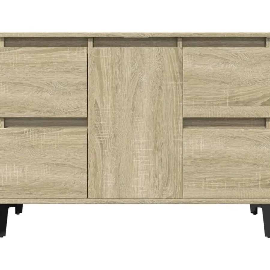 Wastafelkasten-vidaXL - Wastafelonderkast met 1 deur 4 lades - Sonoma eiken - 80x33x60 cm