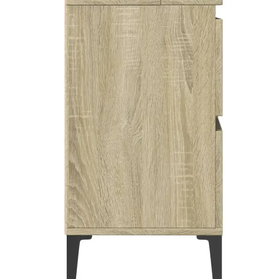 Wastafelkasten-vidaXL - Wastafelonderkast met 1 deur 4 lades - Sonoma eiken - 80x33x60 cm