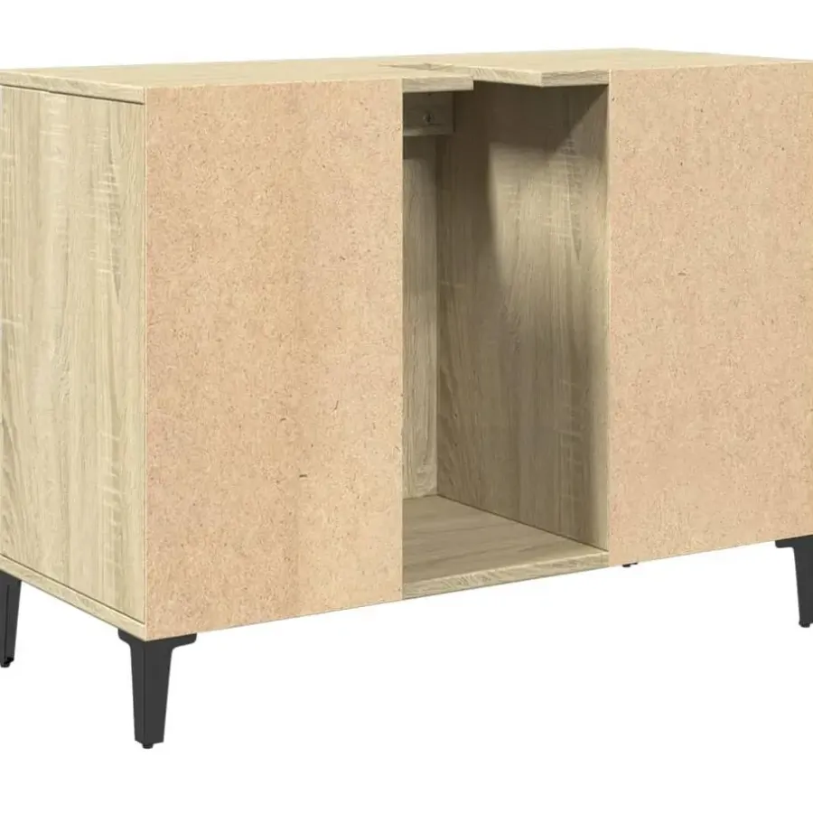 Wastafelkasten-vidaXL - Wastafelonderkast met 1 deur 4 lades - Sonoma eiken - 80x33x60 cm
