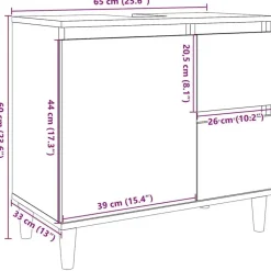 vidaXL - Wastafelonderkast met 1 deur 2 lades - Sonoma eiken - 65x33x60 cm