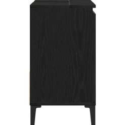 Wastafelkasten-vidaXL - Wastafelonderkast met 1 deur 2 lades - Zwart eiken - Hout - 65x33x60 cm
