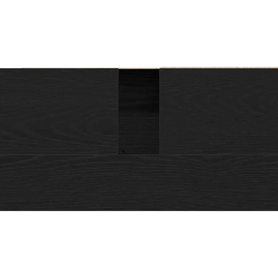 Wastafelkasten-vidaXL - Wastafelonderkast met 1 deur 2 lades - Zwart eiken - Hout - 65x33x60 cm