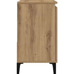 Wastafelkasten-vidaXL - Wastafelonderkast - 1 deur 2 lades - Artisanaal eiken - 65x33x60 cm