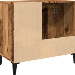 Wastafelkasten-vidaXL - Wastafelonderkast - 1 deur 2 lades - Oud hout - Hout - 65x33x60 cm