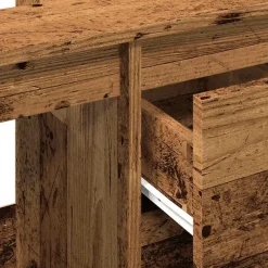 Wastafelkasten-vidaXL - Wastafelonderkast - 1 deur 2 lades - Oud hout - Hout - 65x33x60 cm