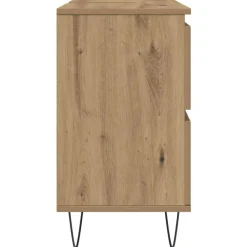 vidaXL - Wastafelonderkast - 1 deur 4 lades - Bewerkt hout - 80x33x60 cm