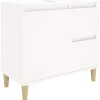 vidaXL - Wastafelonderkast met 1 deur 2 lades - Wit - Hout - 65x33x60 cm