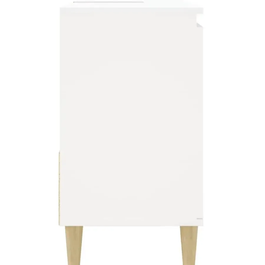 vidaXL - Wastafelonderkast met 1 deur 2 lades - Wit - Hout - 65x33x60 cm