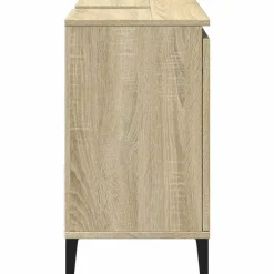 Wastafelkasten-vidaXL - Wastafelonderkast - 1 deur 2 lades - Sonoma eiken - Hout - 65x33x60 cm