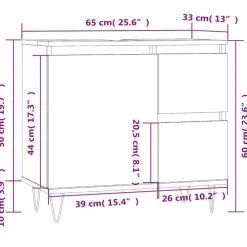 vidaXL - Wastafelonderkast met 2 lades - Zwart - Hout en ijzer - 65x33x60 cm