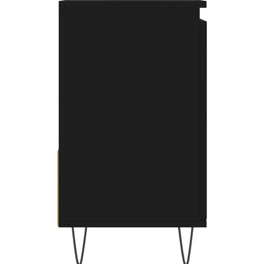vidaXL - Wastafelonderkast met 2 lades - Zwart - Hout en ijzer - 65x33x60 cm