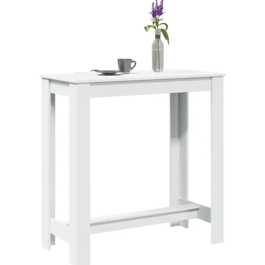 Bartafels-vidaXL - Wit Bartafel - Bewerkt hout - 102x50x103.5 cm