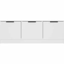 vidaXL - Wit TV-meubel met 3 deuren - Bewerkt hout - 102x35x36,5 cm