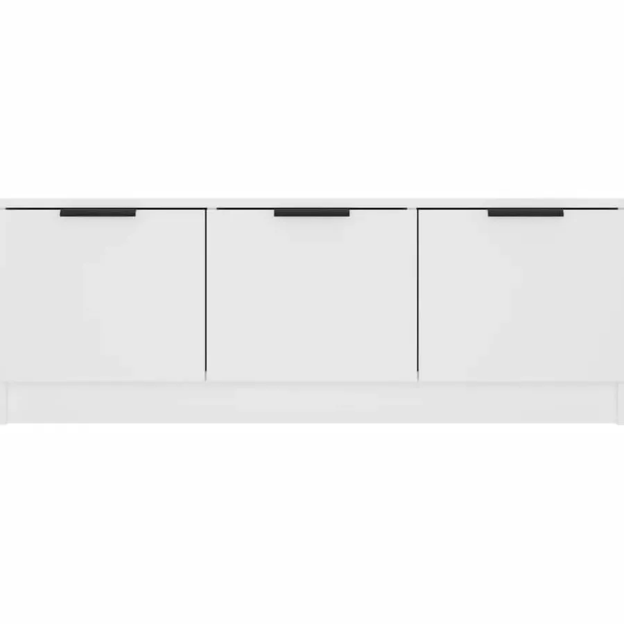 vidaXL - Wit TV-meubel met 3 deuren - Bewerkt hout - 102x35x36,5 cm