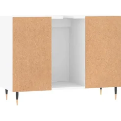 Wastafelkasten-vidaXL - Wit Wastafelonderkast - 1 deur 4 lades - Bewerkt hout - 80x33x60 cm