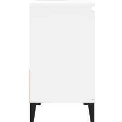 Wastafelkasten-vidaXL - Wit Wastafelonderkast - 1 deur 2 lades - Hout en metaal - 65x33x60 cm