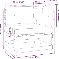 Palletbanken|Tuinbanken-vidaXL - 2-zits Bank - Wit - Grenenhout