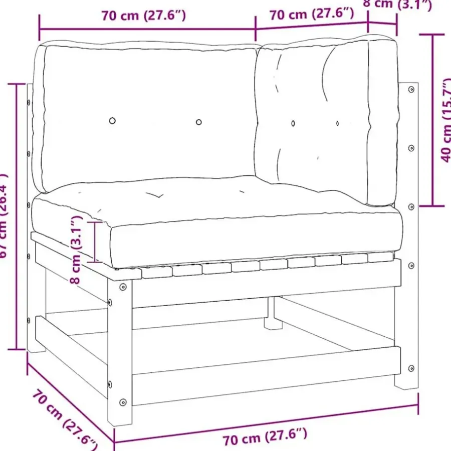Palletbanken|Tuinbanken-vidaXL - 2-zits Bank - Wit - Grenenhout
