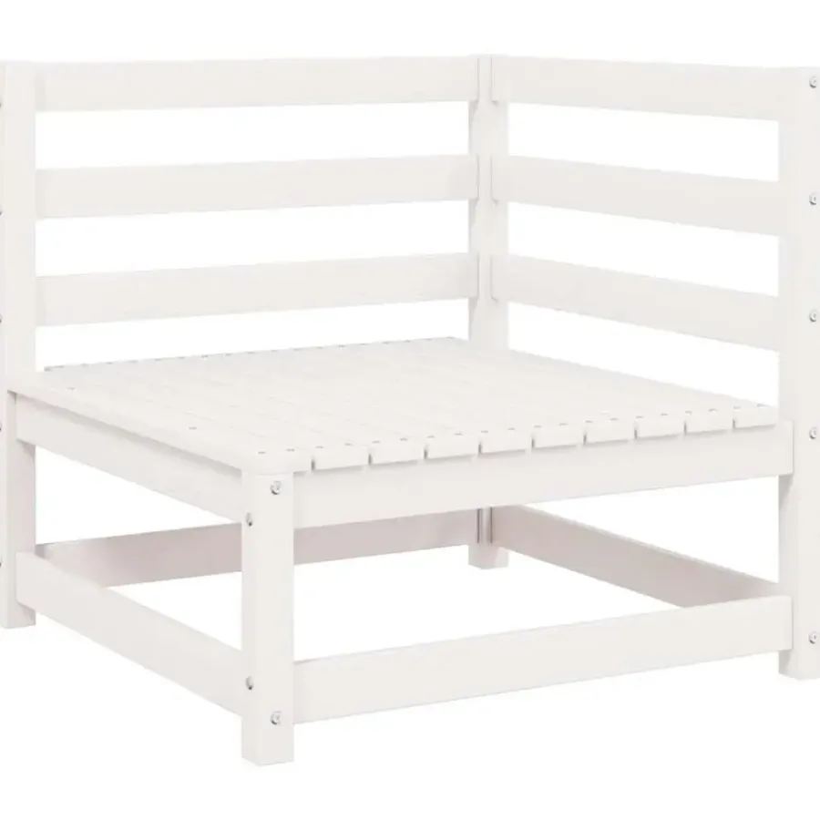 Palletbanken|Tuinbanken-vidaXL - 2-zits Bank - Wit - Grenenhout
