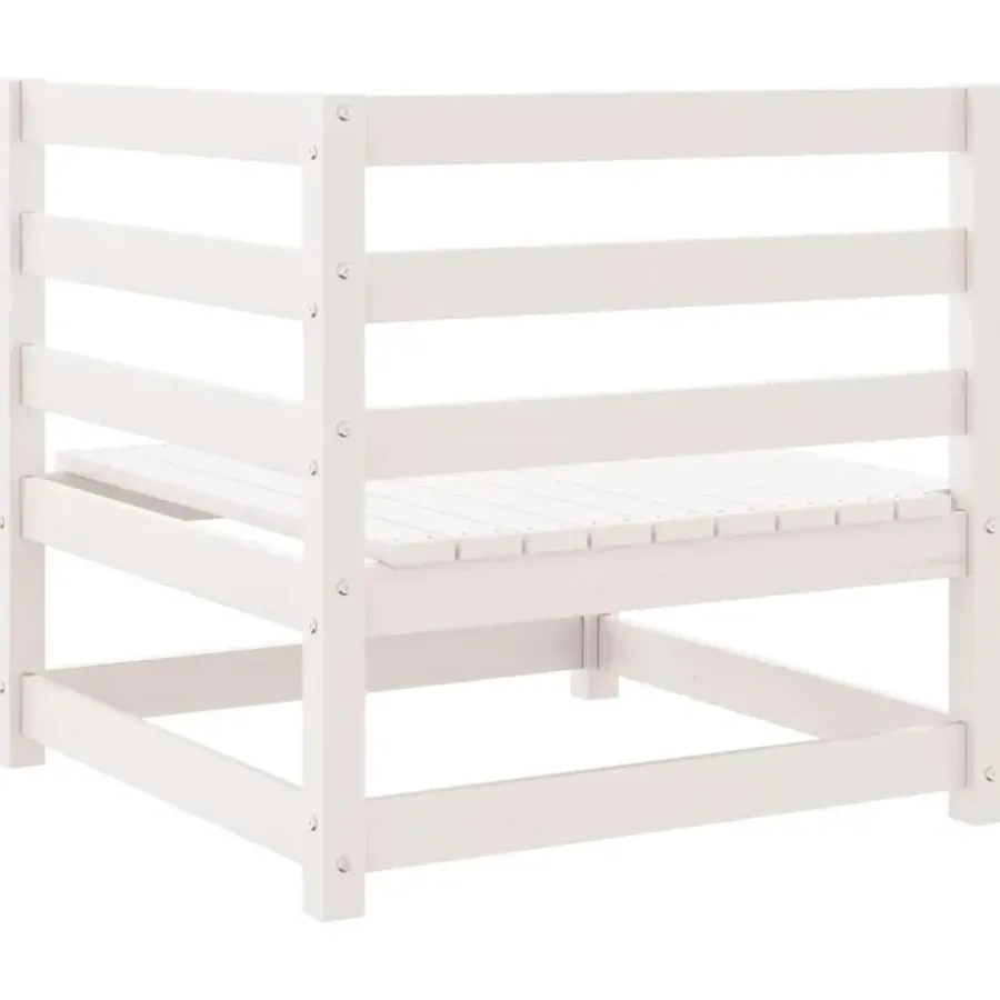 Palletbanken|Tuinbanken-vidaXL - 2-zits Bank - Wit - Grenenhout