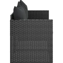 Loungebanken-vidaXL - 3-zits Tuinbank - Zwart - Poly rattan