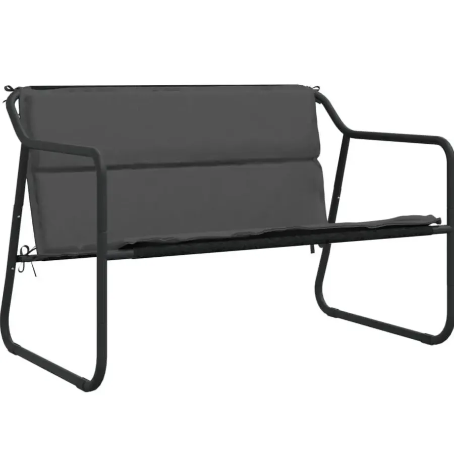 vidaXL - 2-zits Tuinbank met kussen antracietkleurig - staal - 110x70x74 cm