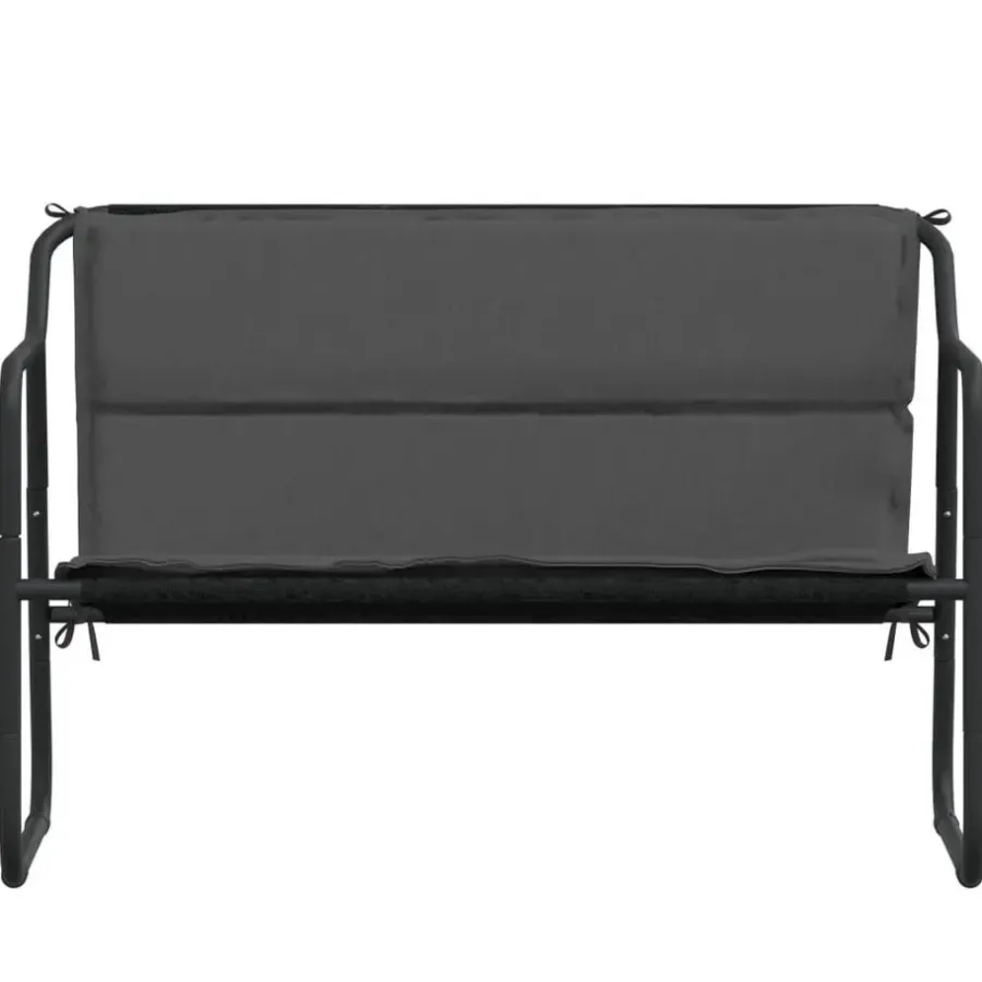 vidaXL - 2-zits Tuinbank met kussen antracietkleurig - staal - 110x70x74 cm