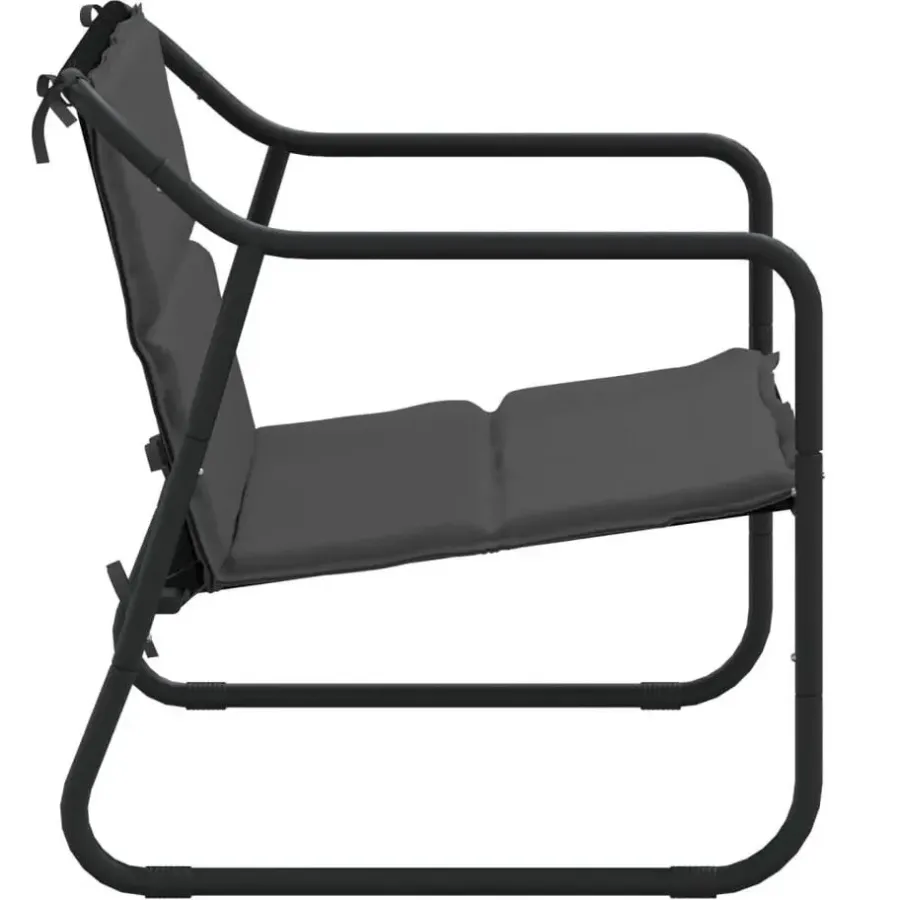 vidaXL - 2-zits Tuinbank met kussen antracietkleurig - staal - 110x70x74 cm