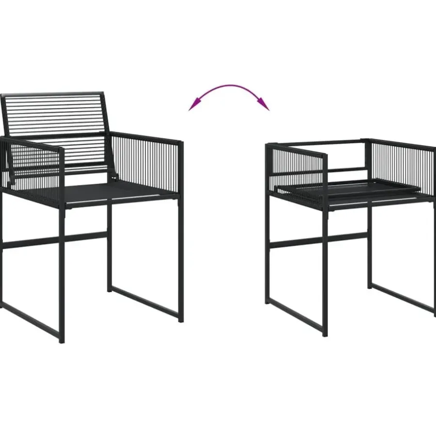 Tuinsets-vidaXL - 4-zits Tuinset - Inklapbaar - Zwart - PE rattan - 110x107 cm