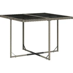 Tuinsets-vidaXL - 8-zits Tuinset donkergrijs kussens - Grijs - PE rattan - 110x106 cm