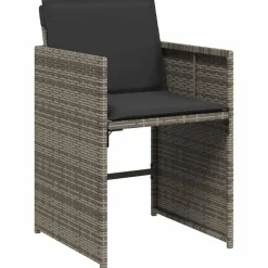Tuinsets-vidaXL - 8-zits Tuinset donkergrijs kussens - Grijs - PE rattan - 110x106 cm