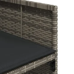 Tuinsets-vidaXL - 8-zits Tuinset donkergrijs kussens - Grijs - PE rattan - 110x106 cm