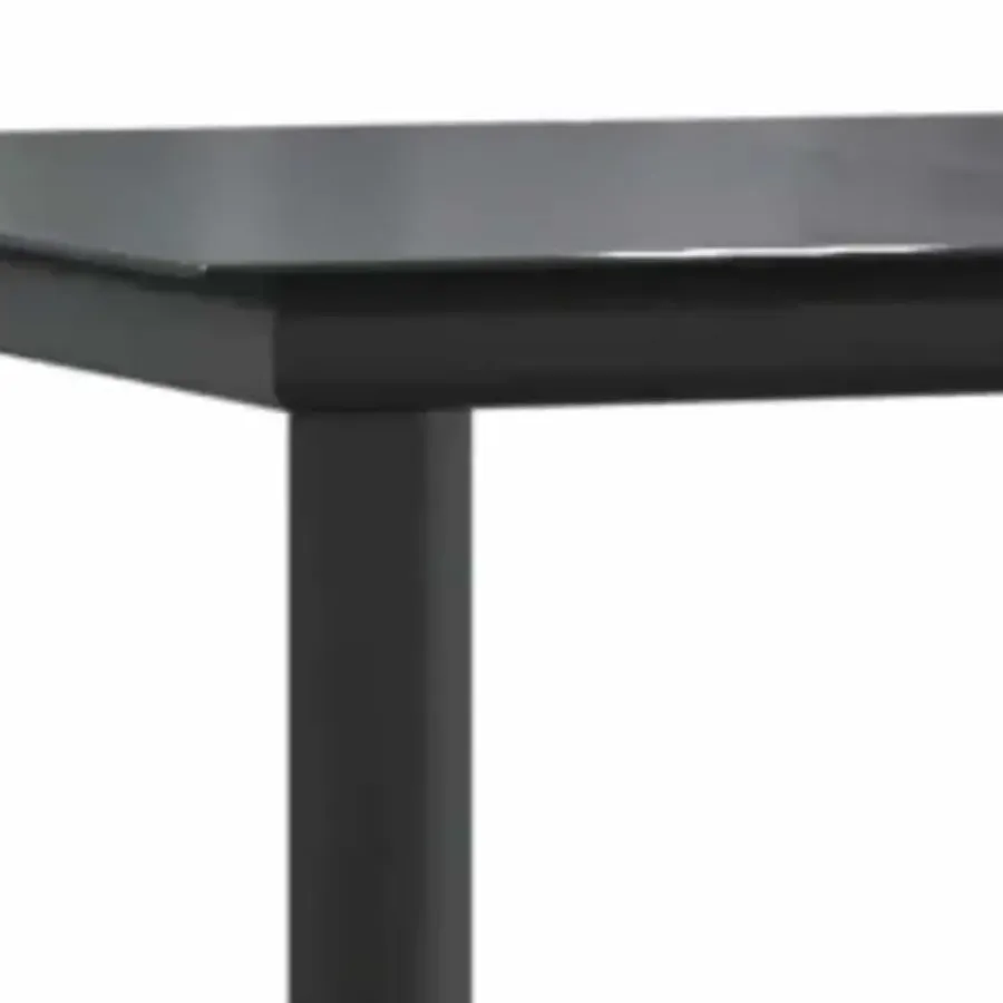 Tuinsets-vidaXL - 5-zits Tuinset grijs kussens - Zwart PE rattan en staal - 160x80 cm