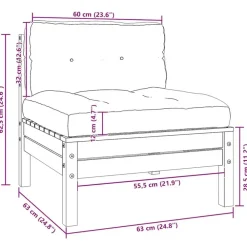 Palletbanken-vidaXL - 2-zitsbank - Wit - Grenenhout