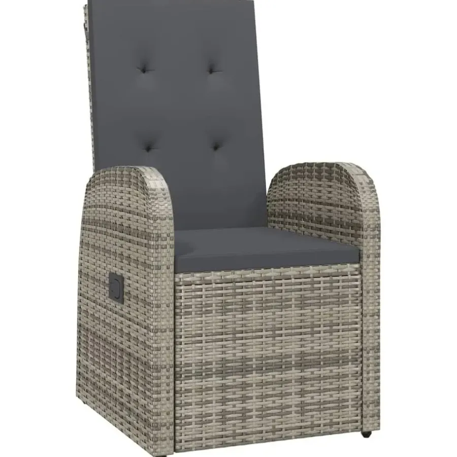 vidaXL - Zitstoel - Grijs - Poly rattan - 2 stuks