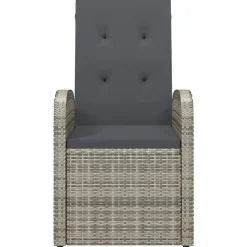 vidaXL - Zitstoel - Grijs - Poly rattan - 2 stuks