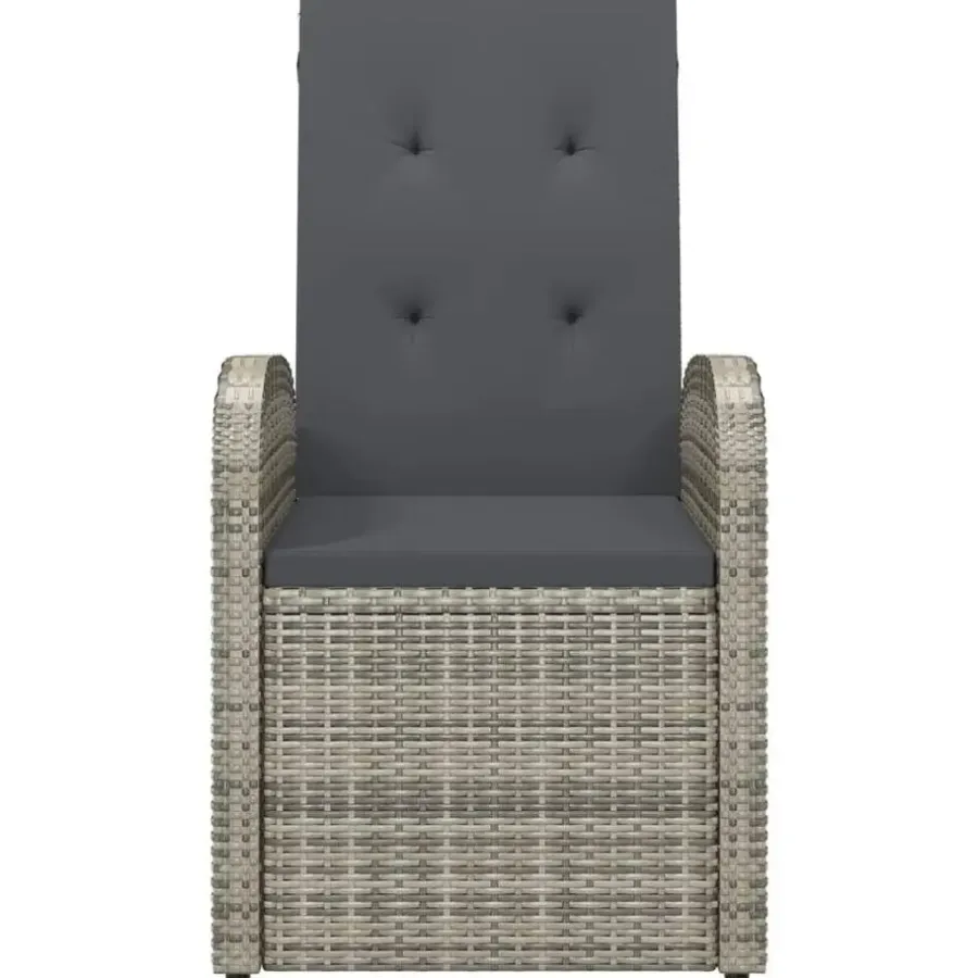 vidaXL - Zitstoel - Grijs - Poly rattan - 2 stuks