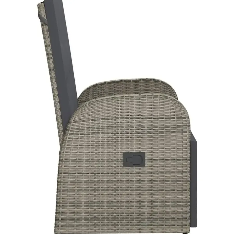 Tuinstoelen-vidaXL - Zitstoel - Grijs - Poly rattan
