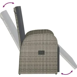 Tuinstoelen-vidaXL - Zitstoel - Grijs - Poly rattan