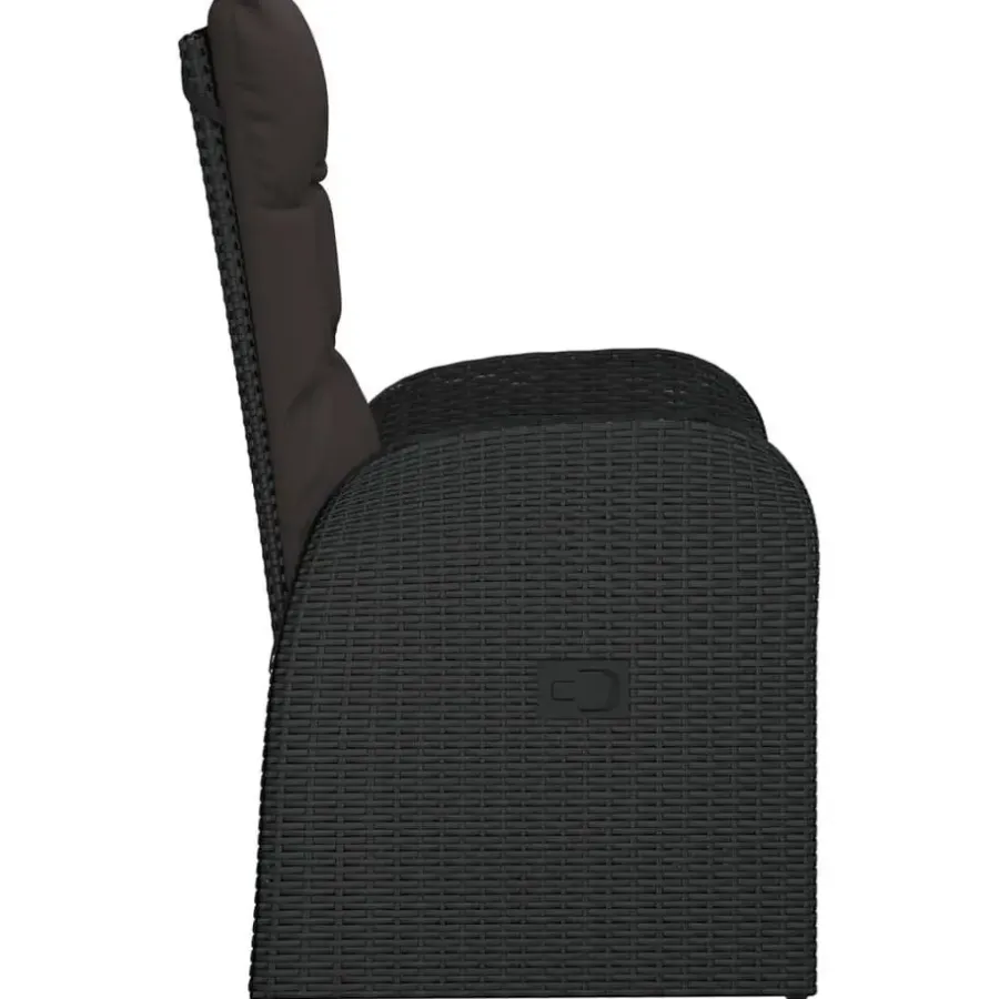 Tuinstoelen-vidaXL - Zitstoel - Zwart - Poly rattan - 2 stuks