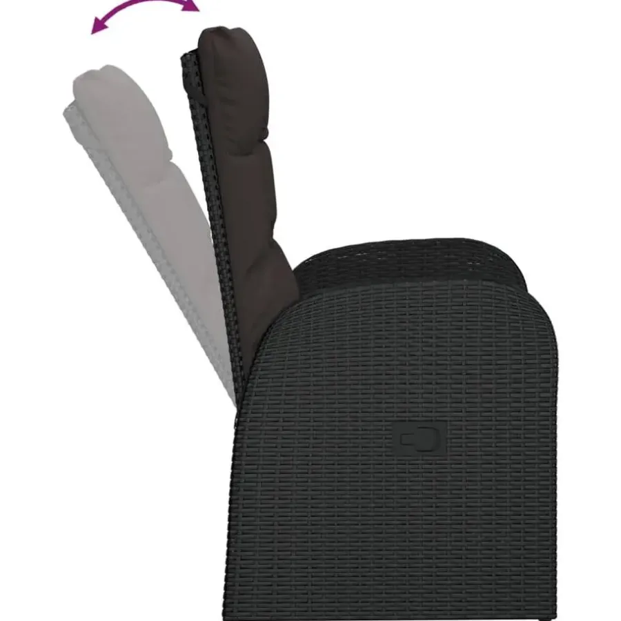 Tuinstoelen-vidaXL - Zitstoel - Zwart - Poly rattan - 2 stuks