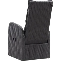 Tuinstoelen-vidaXL - Zitstoel - Zwart - Poly rattan - 2 stuks